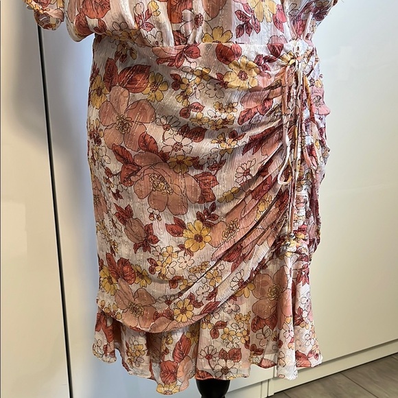 NWOT VERONICA BEARD 100% Silk Dakota Floral Ruched Dress, Size 12 - Picture 9 of 15